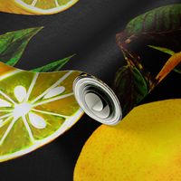 Lemons,citrus,dark background 