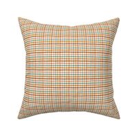 Freehand gingham plaid design spring tartan textile design orange sage green white SMALL