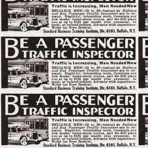Kitsch 1936 ad for Traffic Inspector Career