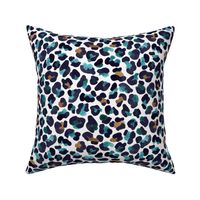 Watercolor Animal Print with Metallic Accents | Teal Gold Black