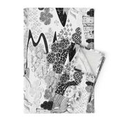 Mythical Creatures Toile in Black & White HORIZONTAL 