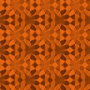 Orange Kaleidoscope Flower Dark Mix Whimsical Funky Fun Retro Tie Dye Floral Pattern in Bright Colors Carrot Orange E57323 Bold Modern Geometric Abstract