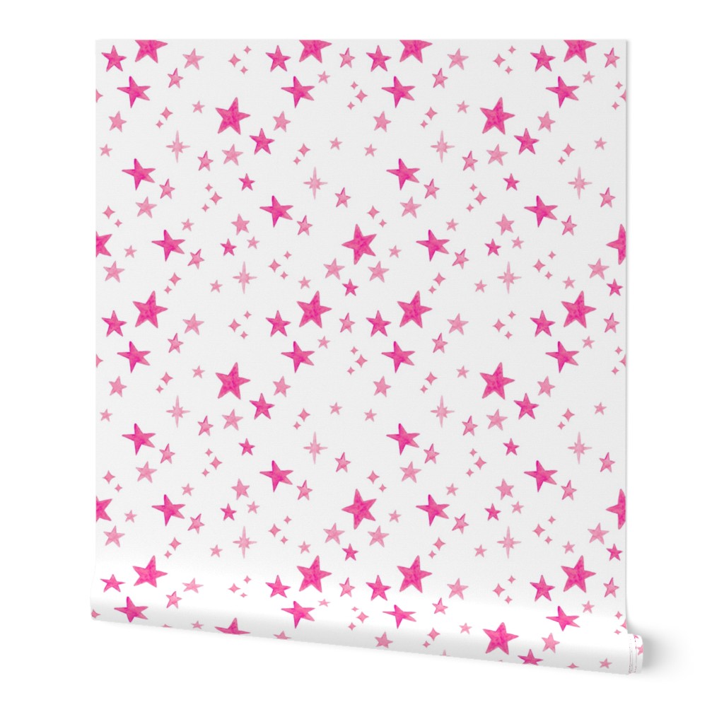 Pink Watercolor Stars