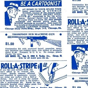 March 1936 Artist and Machine Gun Advertising