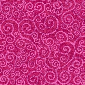 Mosaic spirals pink on red