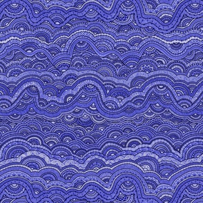 Malachite doodles--blue monochrome