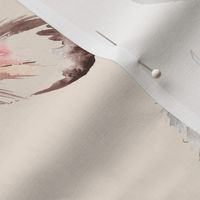 Watercolor bohemian feathers on soft background