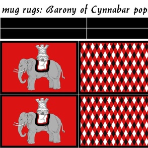 mug rugs: Barony of Cynnabar (SCA)