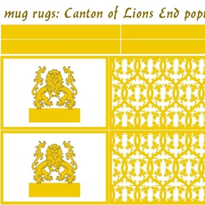mug rugs: Canton of Lions End (SCA)