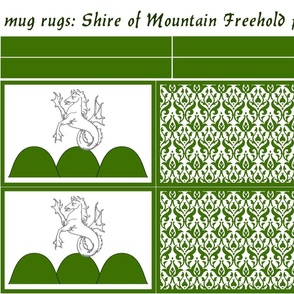 mug rugs: Shire of Mountain Freehold (SCA)