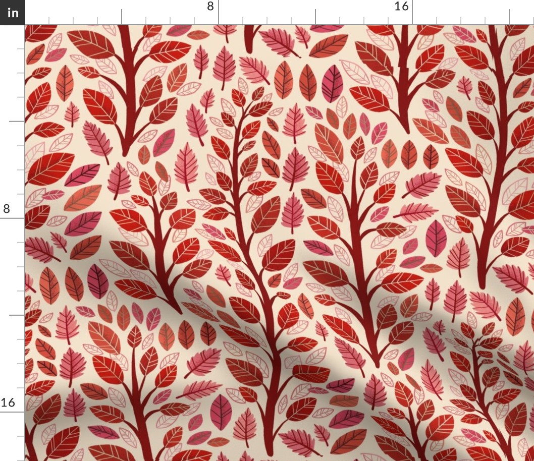 Midcentury Red Leaves-medium