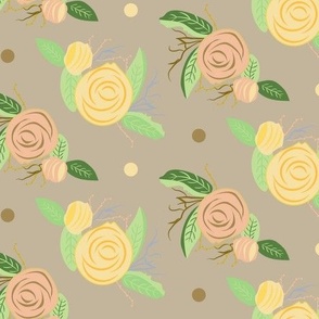 yellow and peach flower design