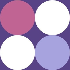 Four Polka  Dots Petal Solid Colors Grape