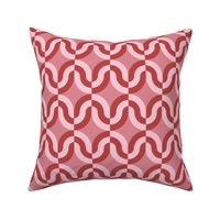 Atomic striped ovals pink red MCM