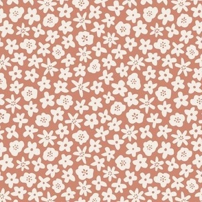 Mini flower field | cream on coral