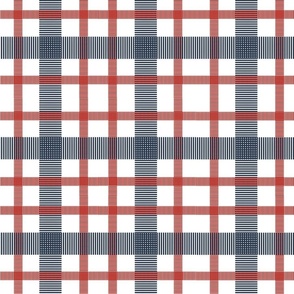 Red, White, and Blue Striped Plaid