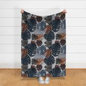 Jungle Monstera Navy Large