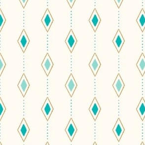 Gilded Diamonds (Teal, Seafoam)