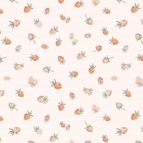 Small | tossed coral pink and orange peach strawberries 