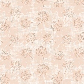 Medium| pastel pink and brown  leaves outlines on cream