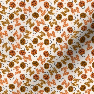 SMALL trick or treat fabric - boho muted fabric, halloween