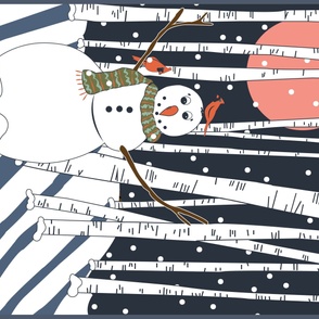 Under The Full Moon Snowman Panel (42x36)