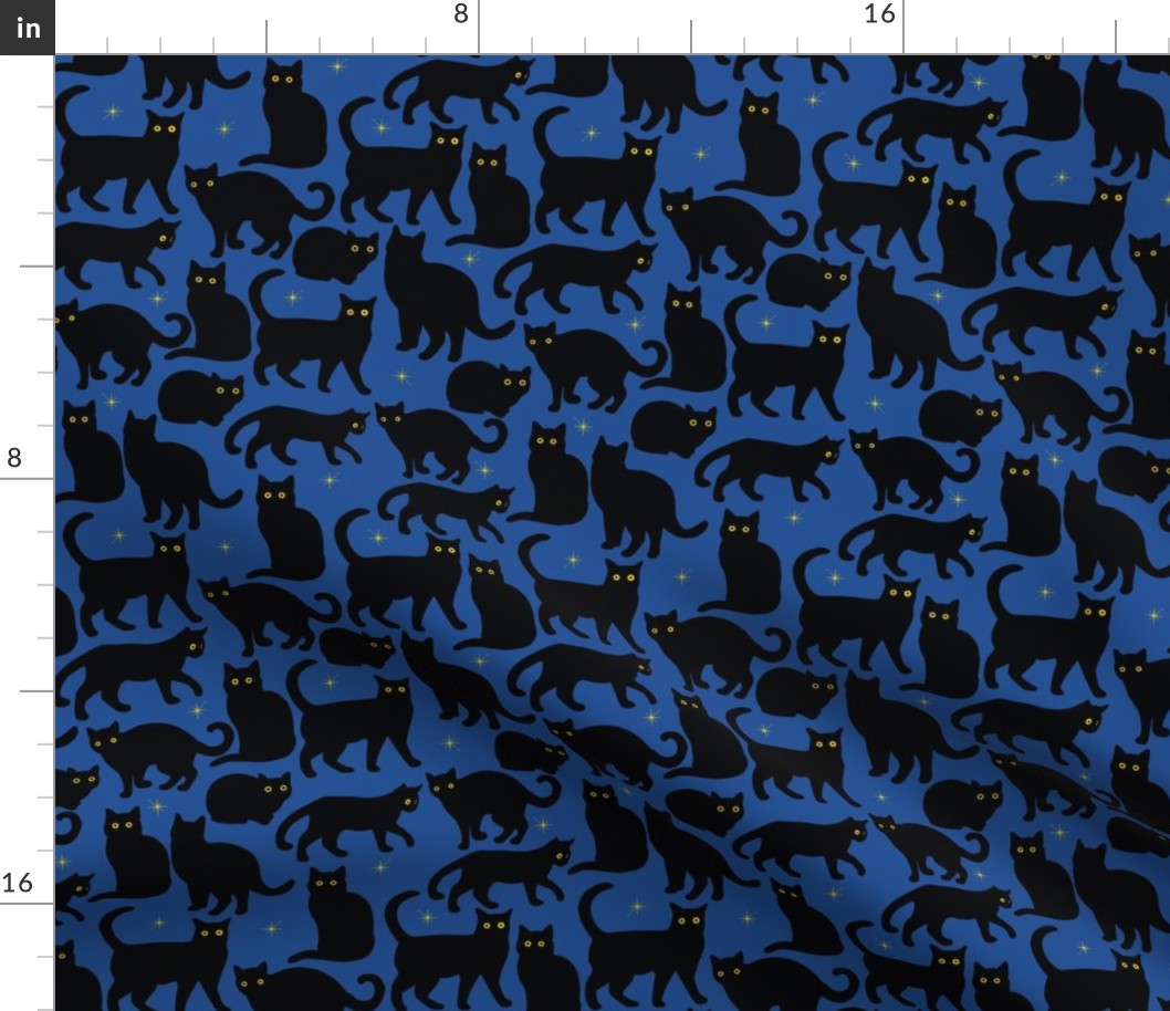 Jumbo Black Cat Magic, Royal Blue by Brittanylane 