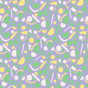 Bold Minimalist Shapes - Small - Lilac & Green