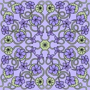 Art nouveau nasturtiums lilac