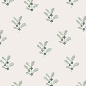 The minimalist italian olive garden green olive branches in sage green on ivory