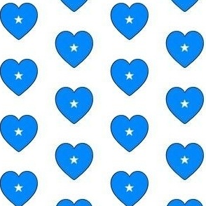 Somalia flag hearts on white