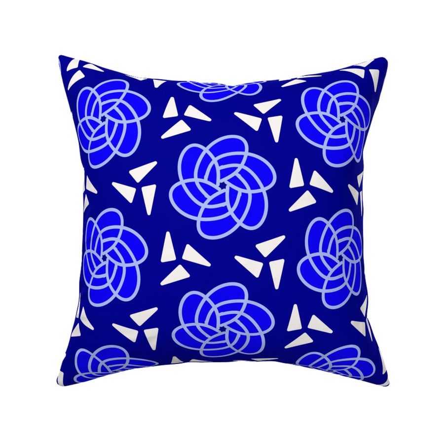 bold floral  cobalt indigo  floral boho wallpaper living & decor current table runner tablecloth napkin placemat dining pillow duvet cover throw blanket curtain drape upholstery cushion duvet cover clothing shirt wallpaper fabric living home decor 