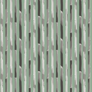 Watercolour Stripes - Grey on Green - Wide
