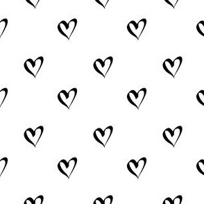 Black And White Hearts Fabric, Wallpaper and Home Decor | Spoonflower