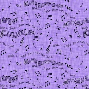 joyful noise on purple linen