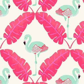 Flamingos_And_Banana_Leaves_Medium