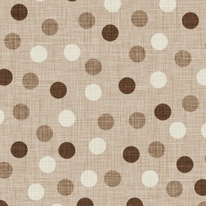 Taupe Beige Palette Linen Texture Canvas Polka Dots Home Decor