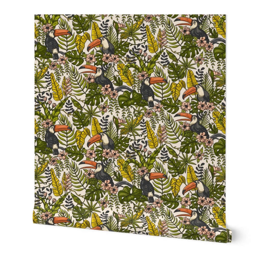 Colorful Jungle with Toucan Birds / Large Scale