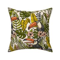 Colorful Jungle with Toucan Birds / Large Scale