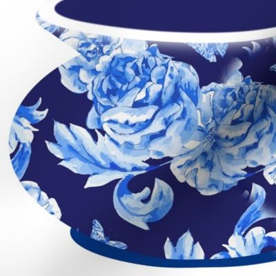 blue china vase