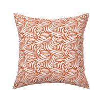 Flowing Leaves Botanical - Red Orange White Small Scale