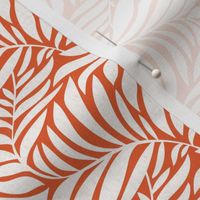 Flowing Leaves Botanical - Red Orange White Small Scale