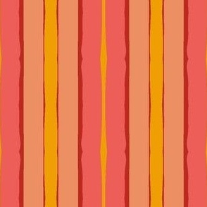 Coral Peach Marigold  Poppy Red Stripes