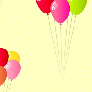 Bunches of Balloons on Yellow - XL
