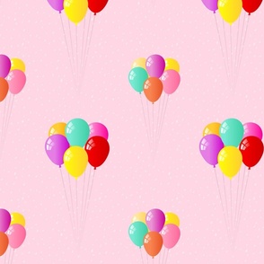 Bunches of Balloons on Pink