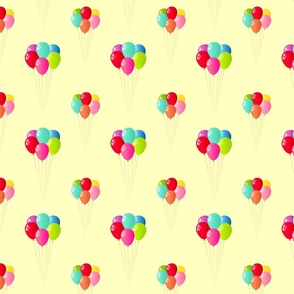 Bunches of Balloons on Yellow - Medium