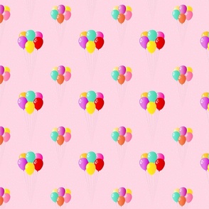 Bunches of Balloons on Pink - Medium