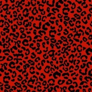 MINI orange leopard print fabric - fall leopard cheetah print - animal print fabric