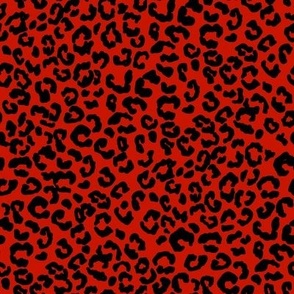 SMALL  orange leopard print fabric - fall leopard cheetah print - animal print fabric