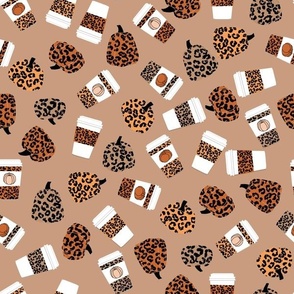 MEDIUM psl leopard pumpkins, animal print pumpkin, pumpkin spice fabric